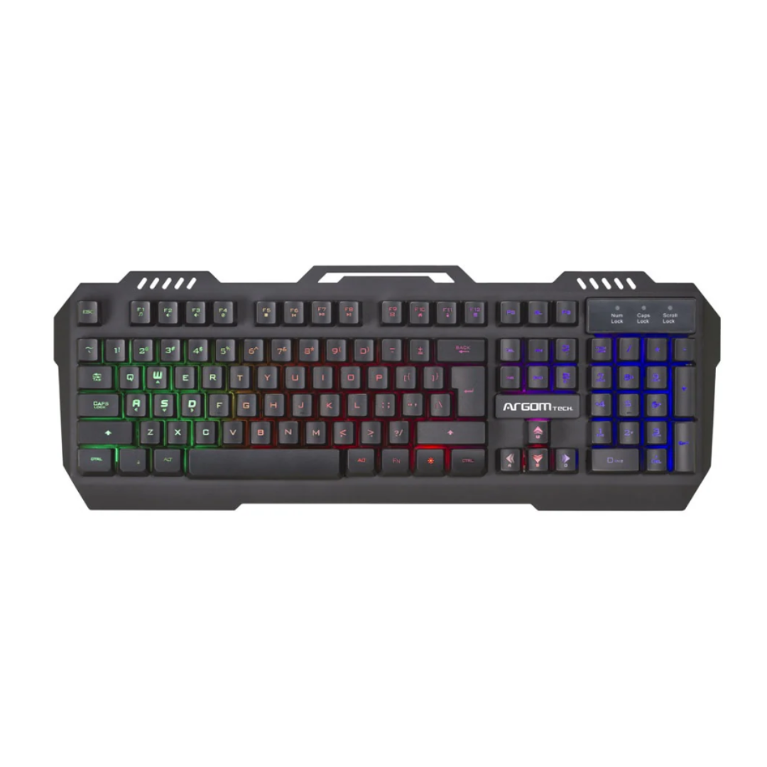 TECLADO GAMING RGB ARGOM COMBAT KB-2056BK MEMBRANA ALÁMBRICO ARG-KB-2056BK NEGRO