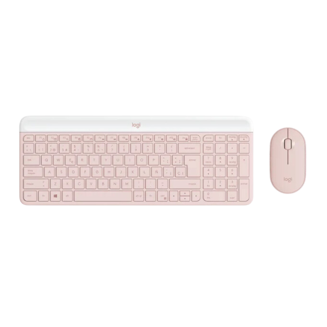 Teclado Y Mouse Logitech Mk470 Slim Combo Rose Español