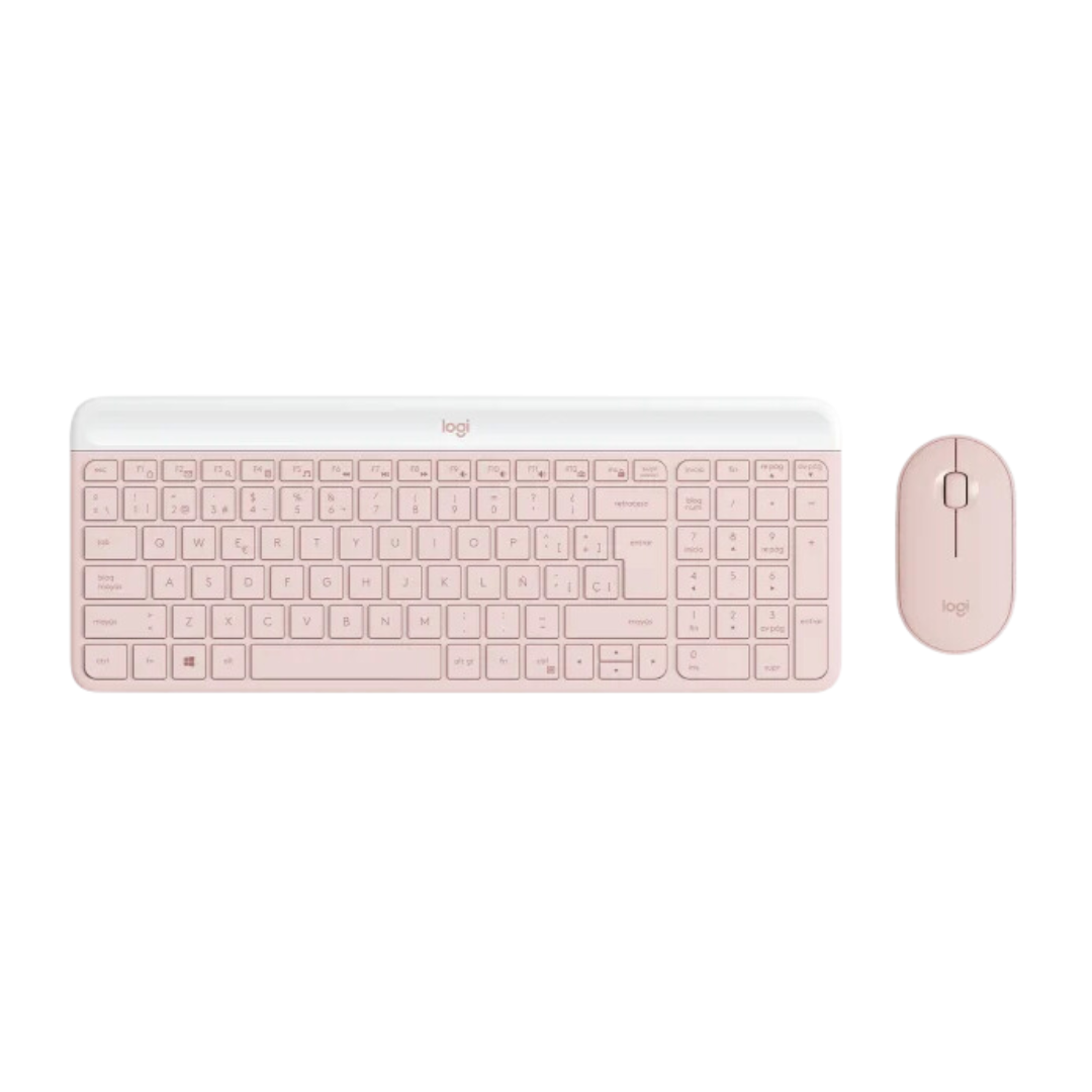 Teclado Y Mouse Logitech Mk470 Slim Combo Rose Ingles
