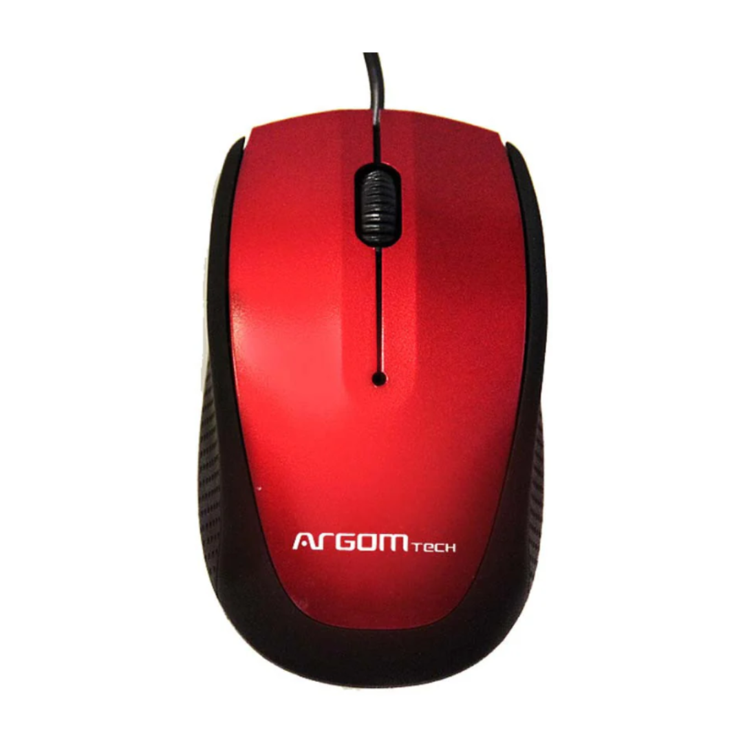 MOUSE ARGOM OPTICO ALAMBRICO ARG-MS-0014R Rojo