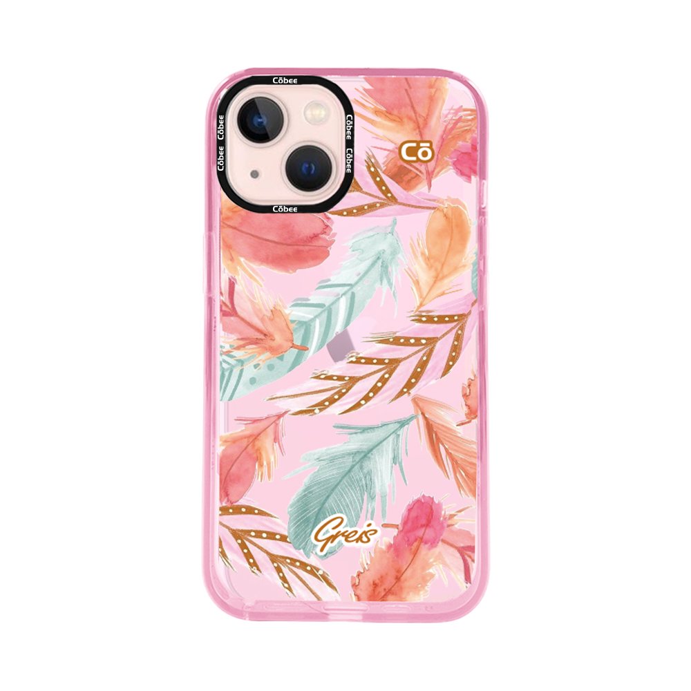 Côbee Log iPhone 13/14 Plumas Rosado