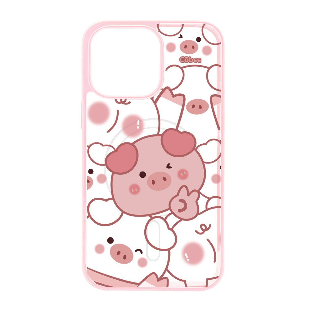 Côbee Canvas MagSafe Rosado Iphone 14 pro Cerdito