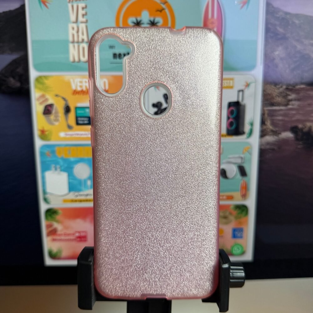 Estuche escarcha Samsung A11 rosado