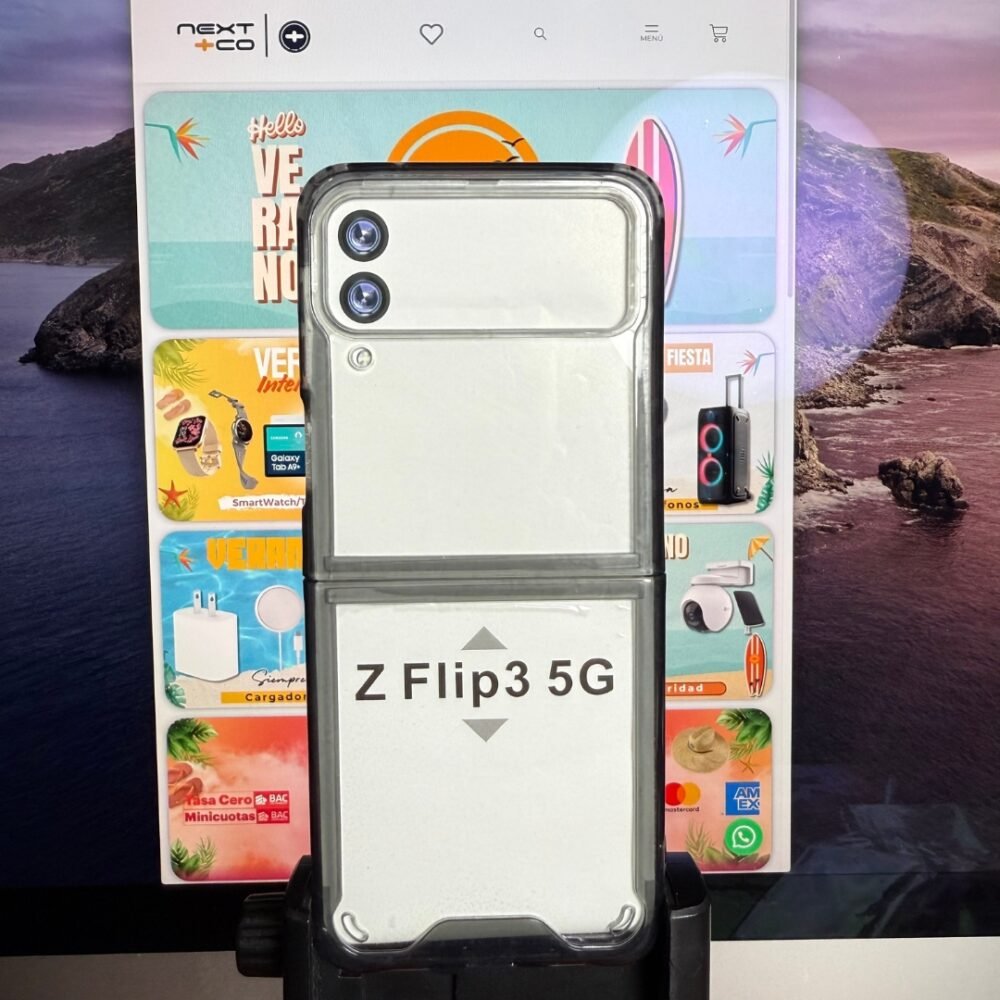 Estuche Transparente Shield Borde Negro Samsung Z Flip 3