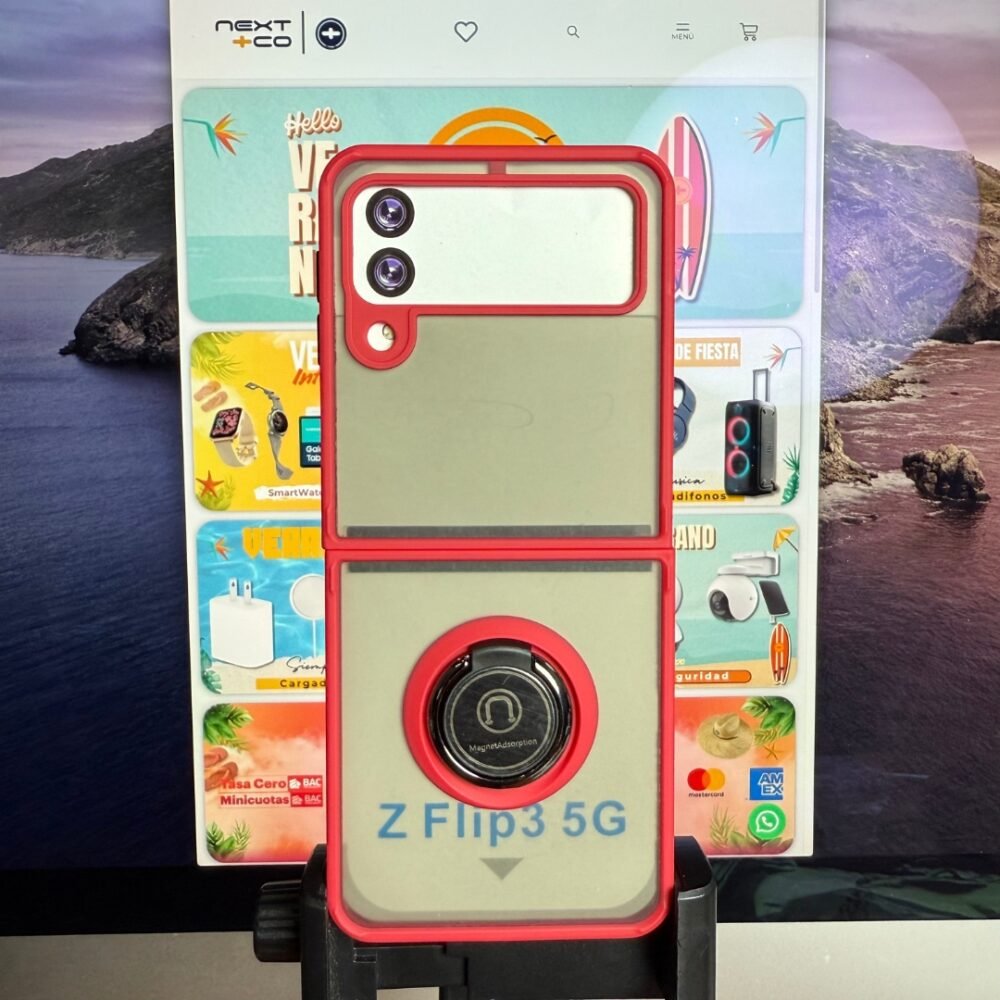 Estuche Anillo Samsung Z FLIP 3 Rojo