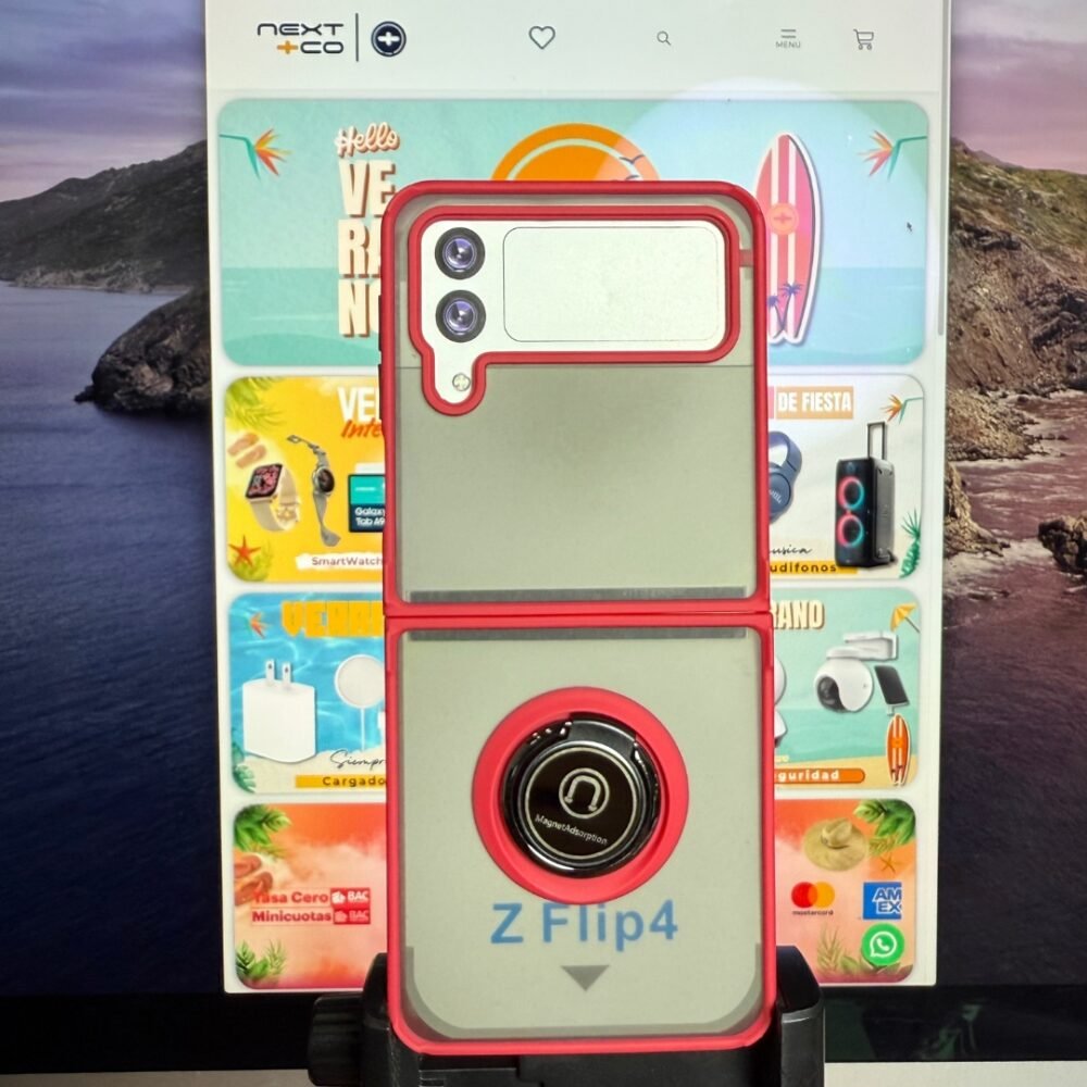 Estuche Anillo Samsung Z FLIP 4 Rojo