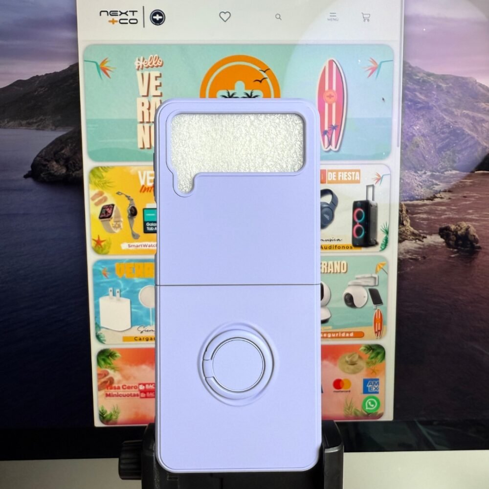 Estuche Silicon con Anillo Samsung Z FLIP 4 Morado