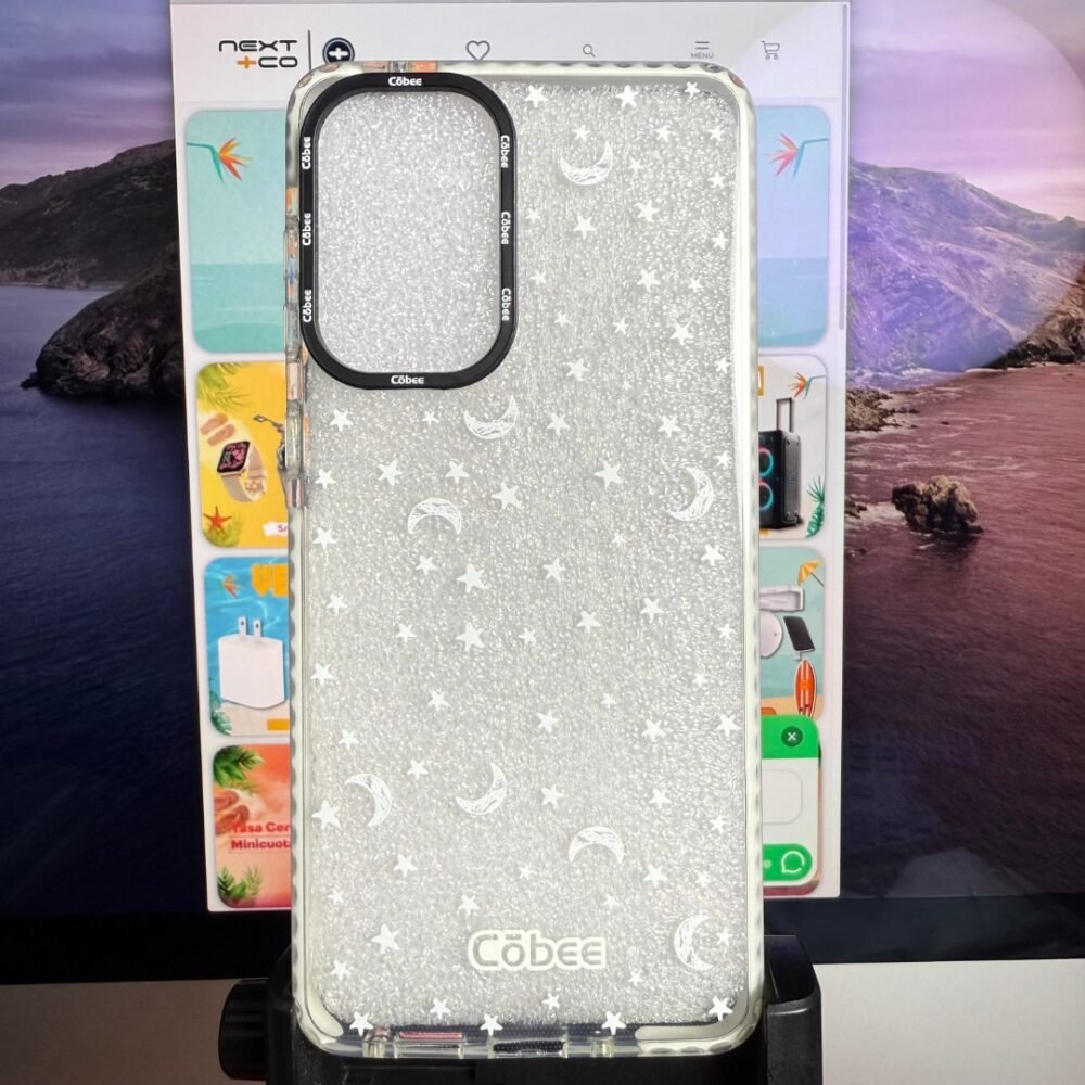 Estuche Cobee Log Samsung A73 Lunas y Estrellas Borde Blanco