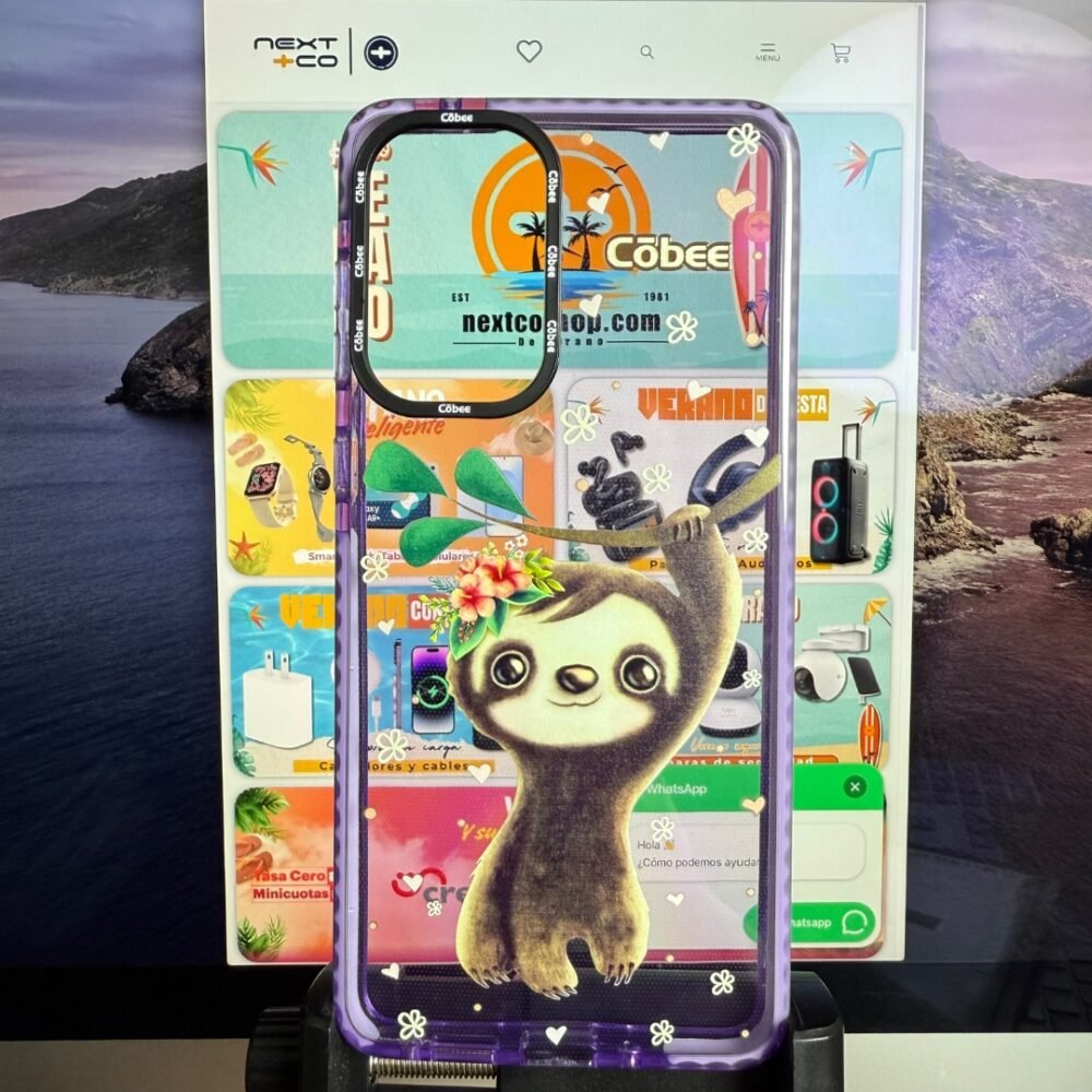 Estuche Cobee Log Samsung A73 Perezoso Morado