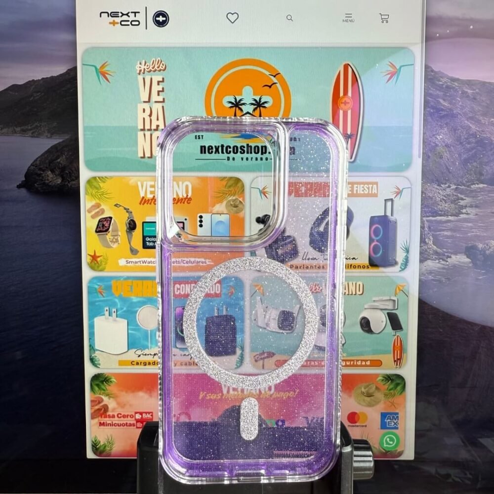 Estuche SP Escarcha MagSafe Iphone 15 Pro Morado