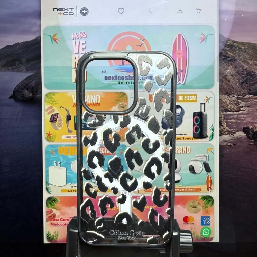 Côbee Canvas MagSafe Negro Iphone 14 Pro Animal Print