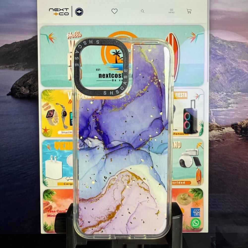 Estuche Serie Q Iphone 13 Pro Max Abstracto Morado/Lila