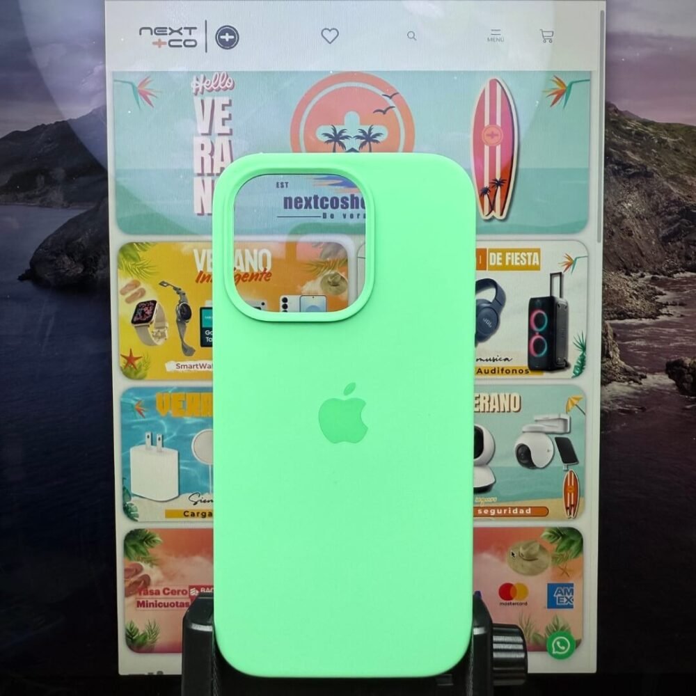 Estuche Silicon iPhone 14 Pro Verde Menta