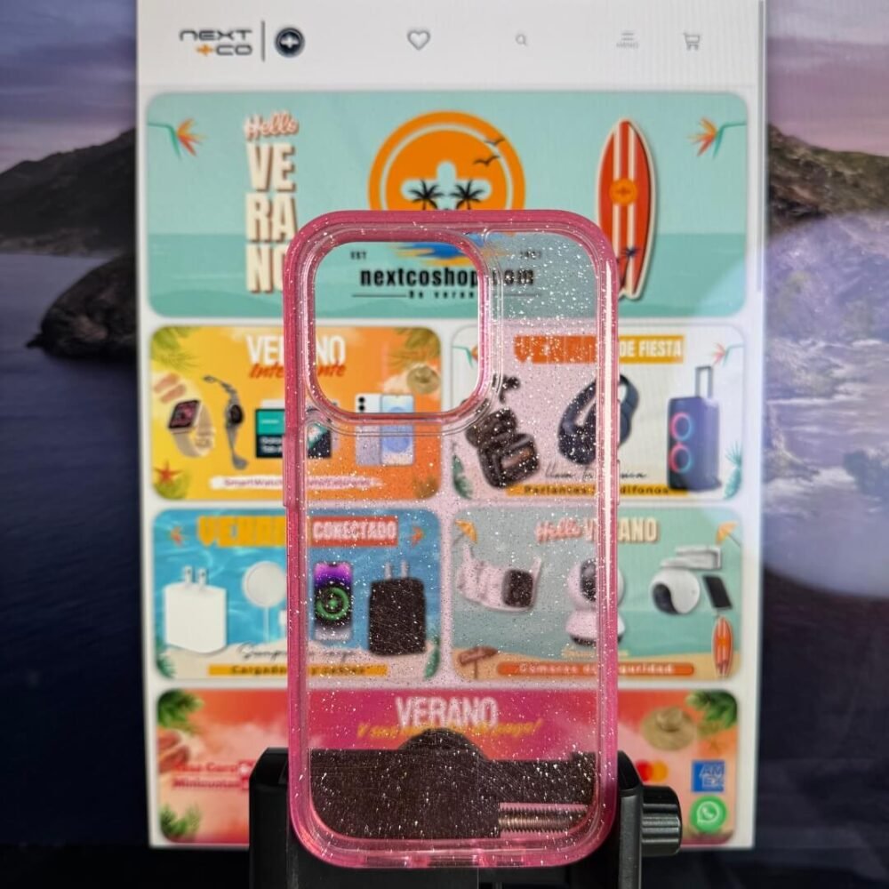 Estuche Box Symmetry Iphone 15 Pro Escarcha Fucsia