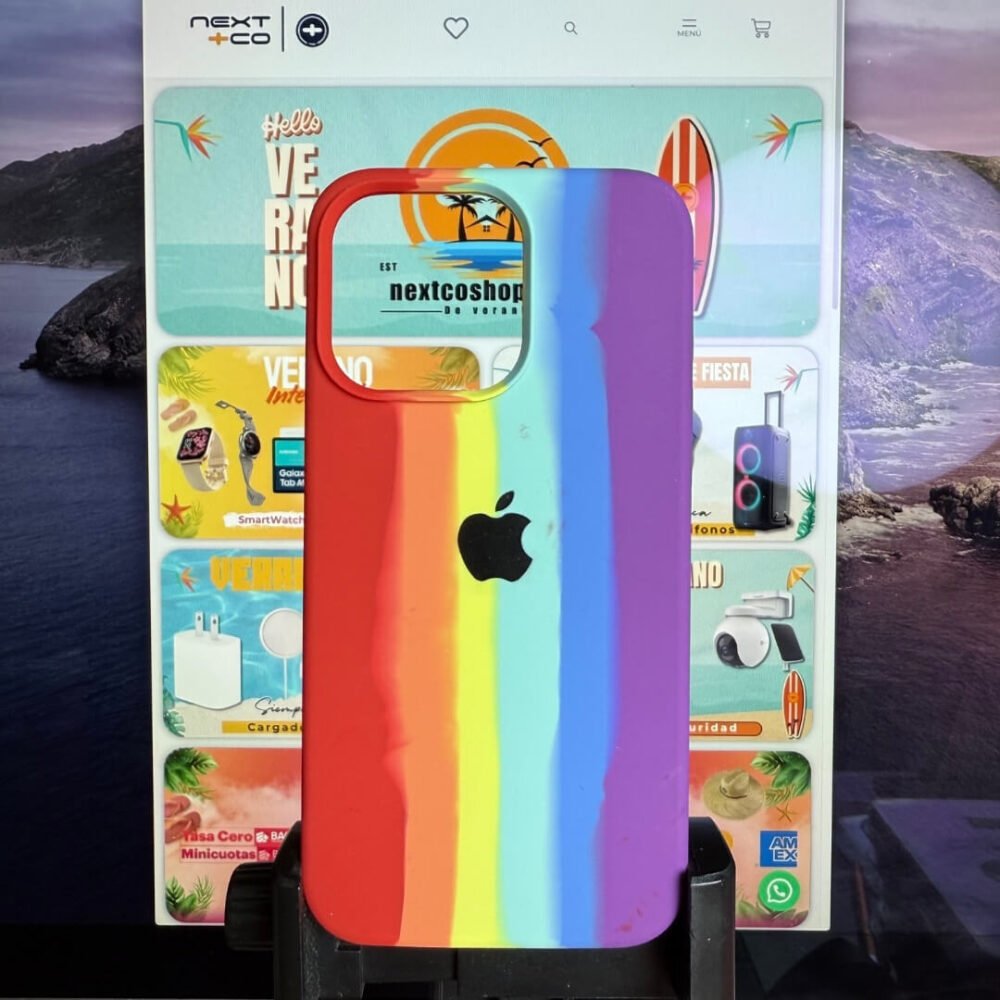 Estuche Silicon iPhone 13 Pro Multicolor Arcoiris