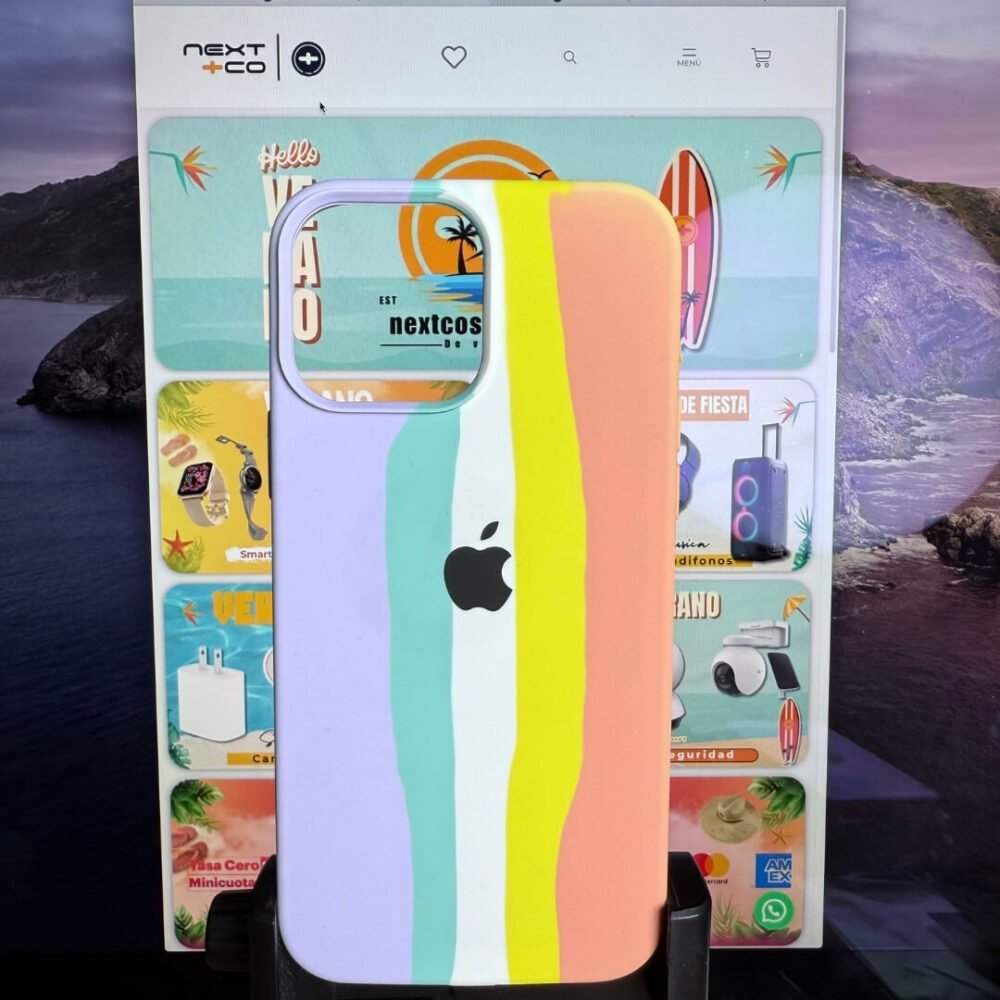 Estuche Silicon iPhone 13 Pro Max Multicolor Pastel Salmon