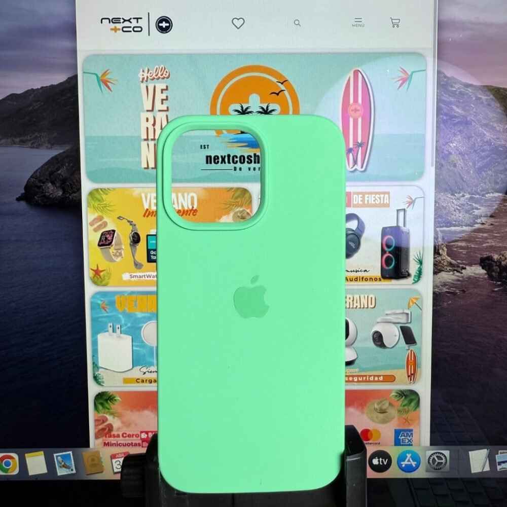 Estuche Silicon iPhone 13 Pro Verde Menta