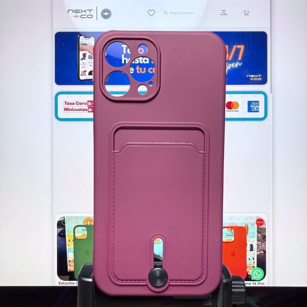 Estuche Acrilico Tarjetero Iphone 12 Pro Max Vino