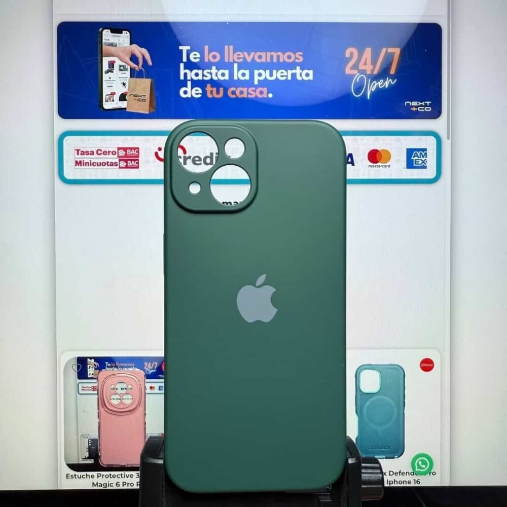 Estuche Silicon Iphone 15 Verde Oscuro