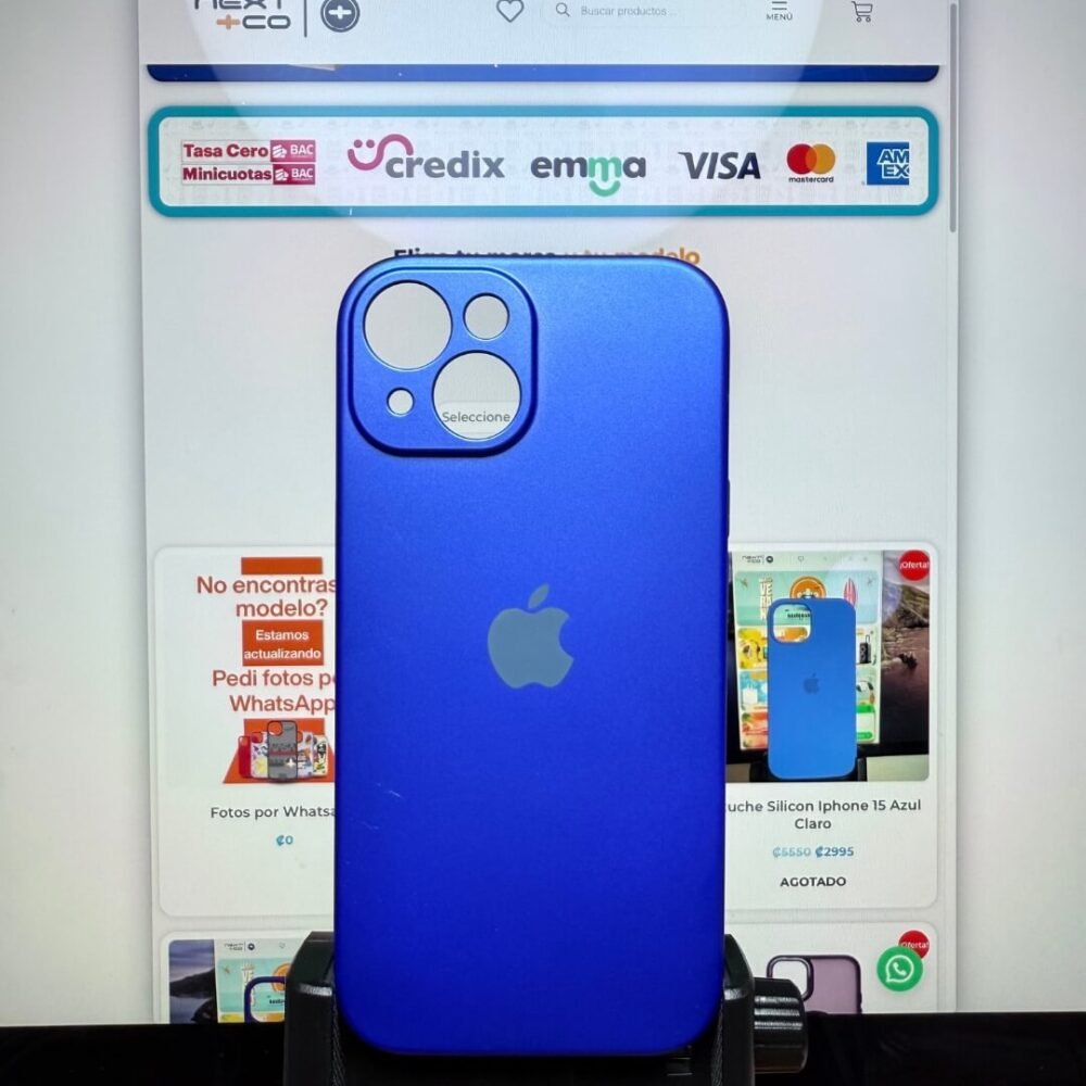 Estuche Silicon Iphone 15 Azul Metalico