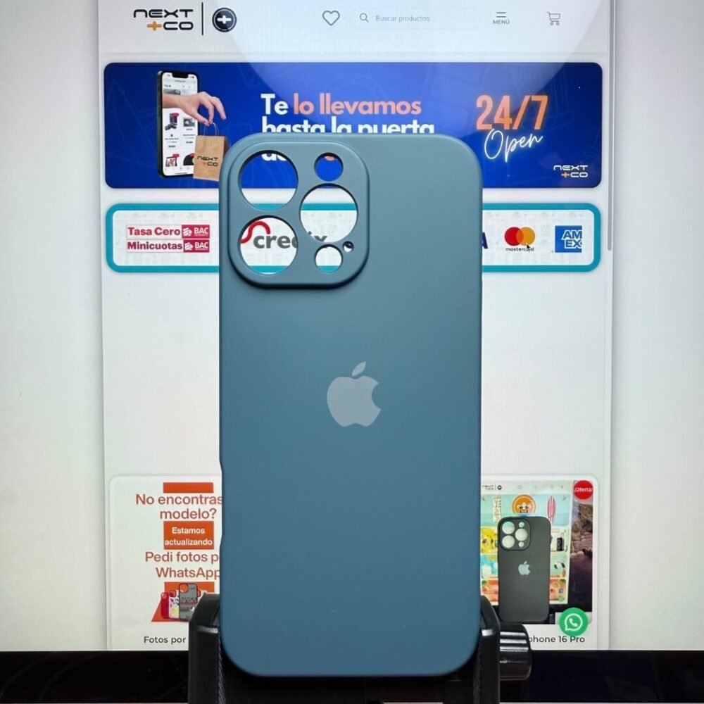 Estuche Silicon Iphone 16 Pro Max Azul Teal