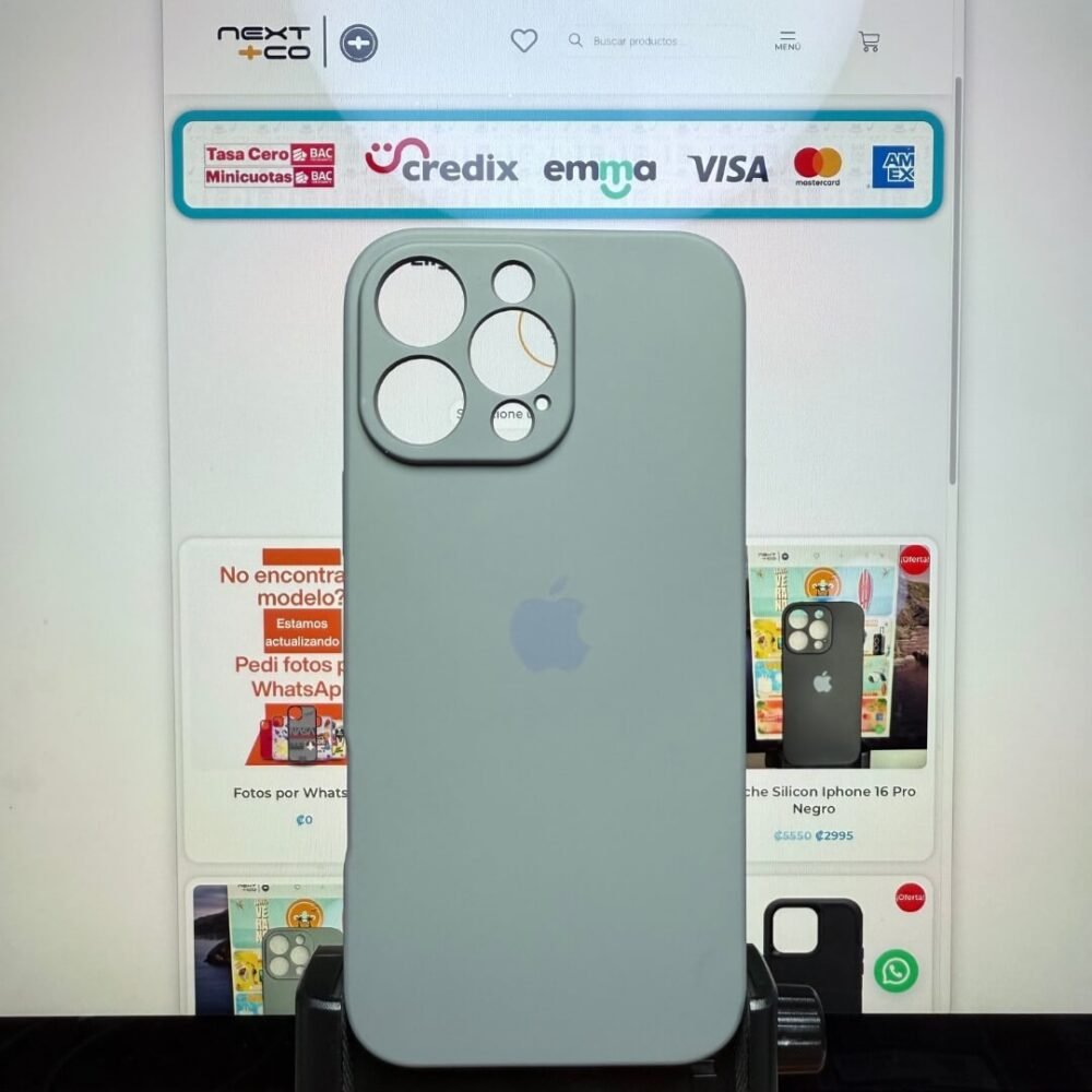 Estuche Silicon Iphone 16 Pro Max Gris