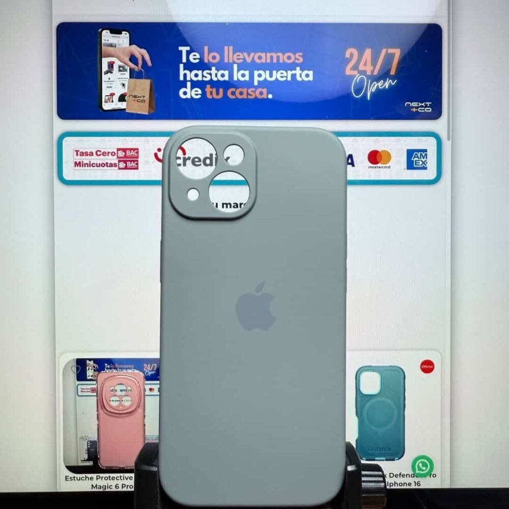 Estuche Silicon Iphone 15 Gris Oscuro