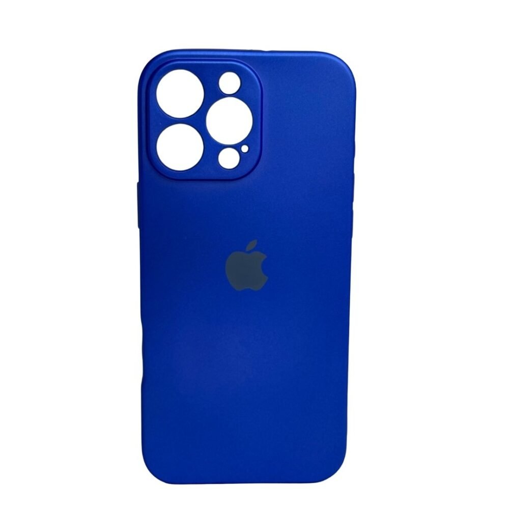 Estuche Silicon Iphone 16 Pro Max Azul Metalico