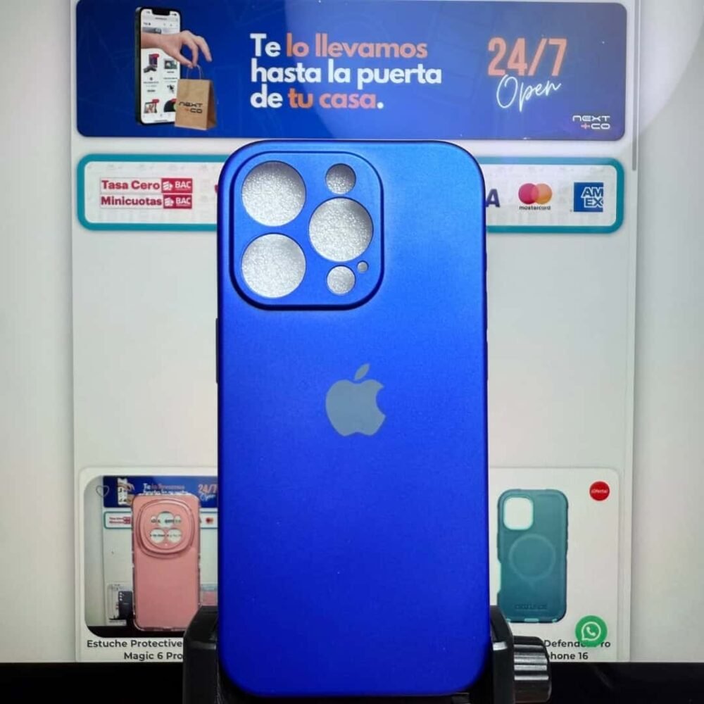 Estuche Silicon Iphone 15 Pro Azul Metalico