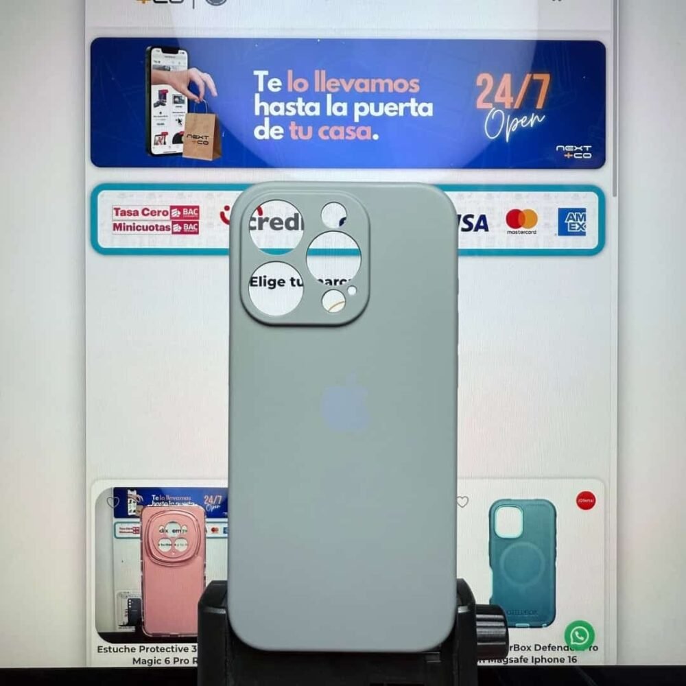 Estuche Silicon Iphone 15 Pro Gris Oscuro