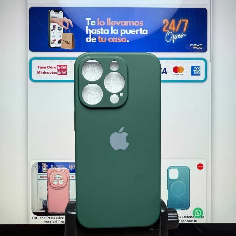 Estuche Silicon Iphone 15 Pro Verde Oscuro
