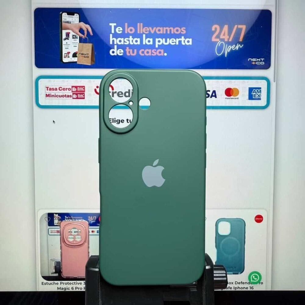 Estuche Silicon Iphone 16 Verde Oscuro