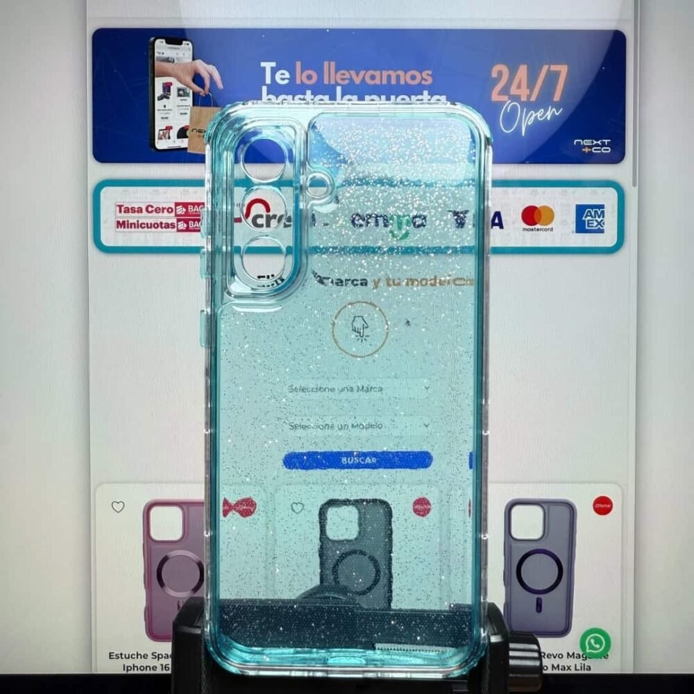 Estuche Escarcha 3 en 1 Samsung A56 Turquesa