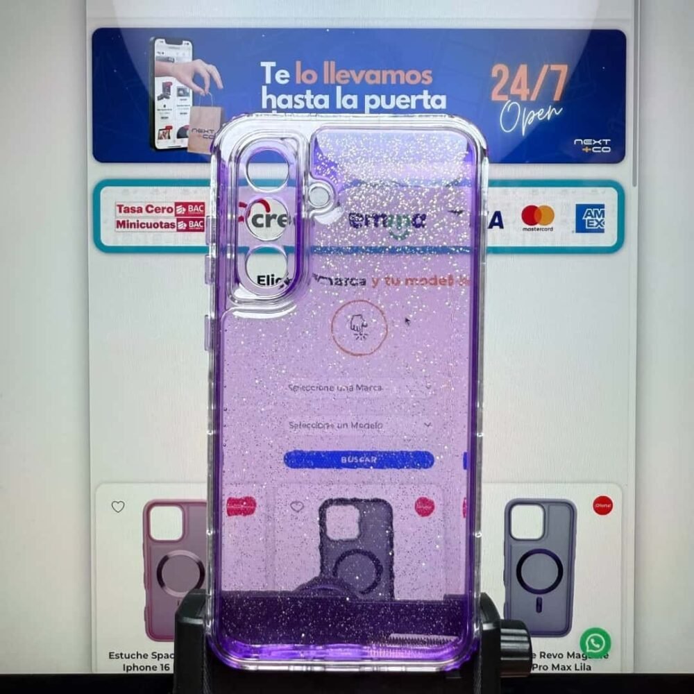 Estuche Escarcha 3 en 1 Samsung A56 Lila