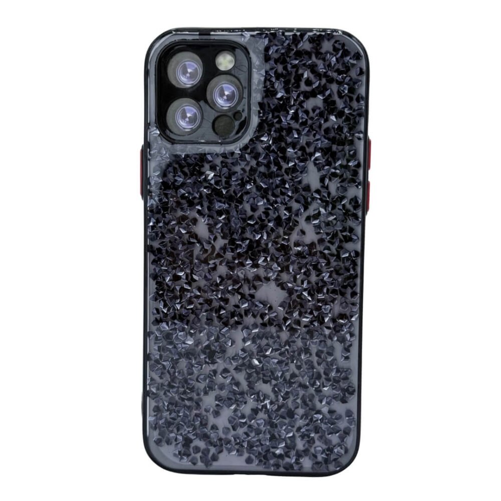 Estuche Diamantina Iphone 12 Pro Negro