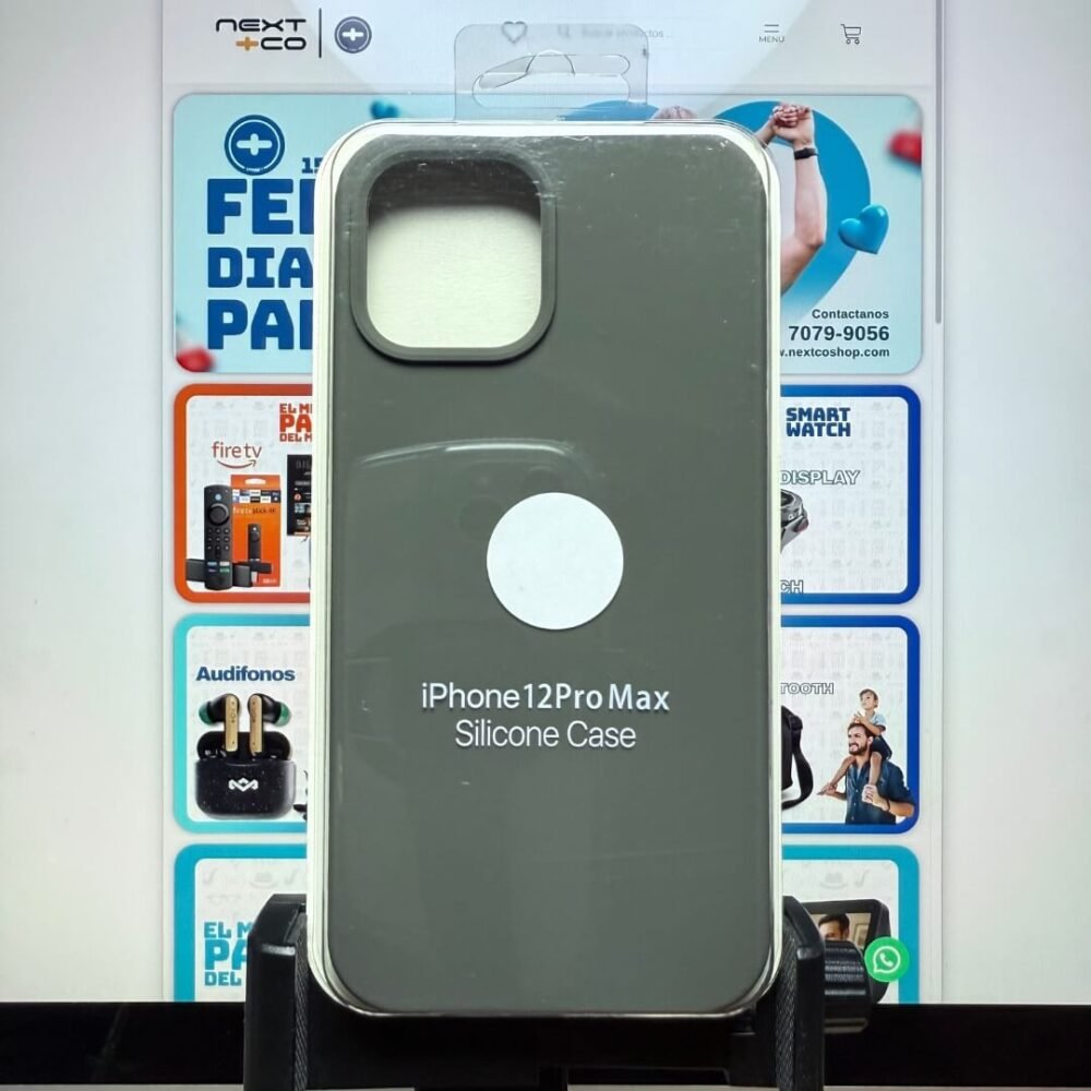 Estuche Silicon iPhone 12 Pro Max gris