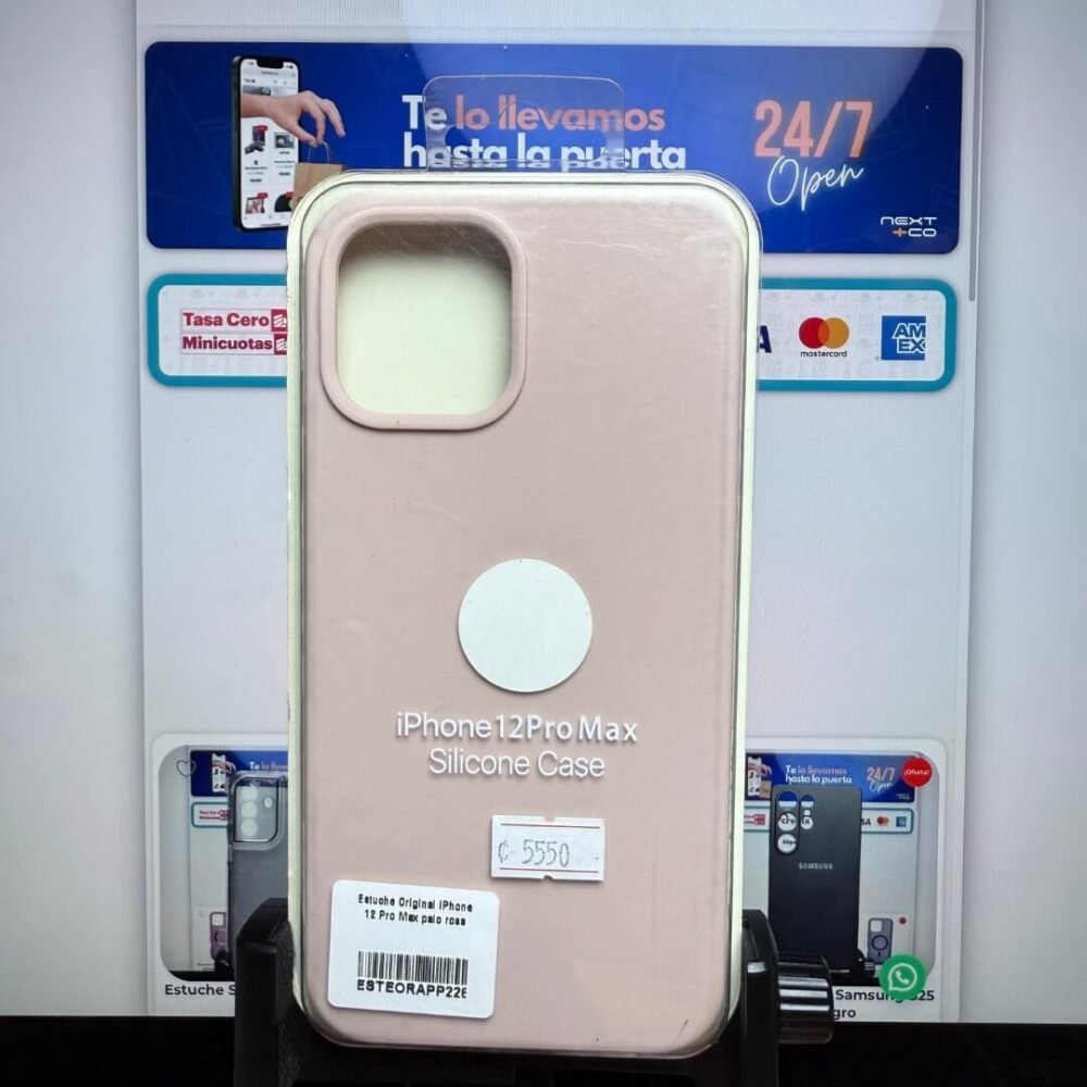 Estuche Silicon iPhone 12 Pro Max palo rosa