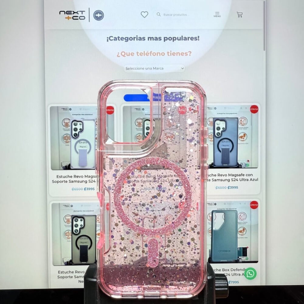 Estuche SOM Escarcha MagSafe Iphone 16 Rosa