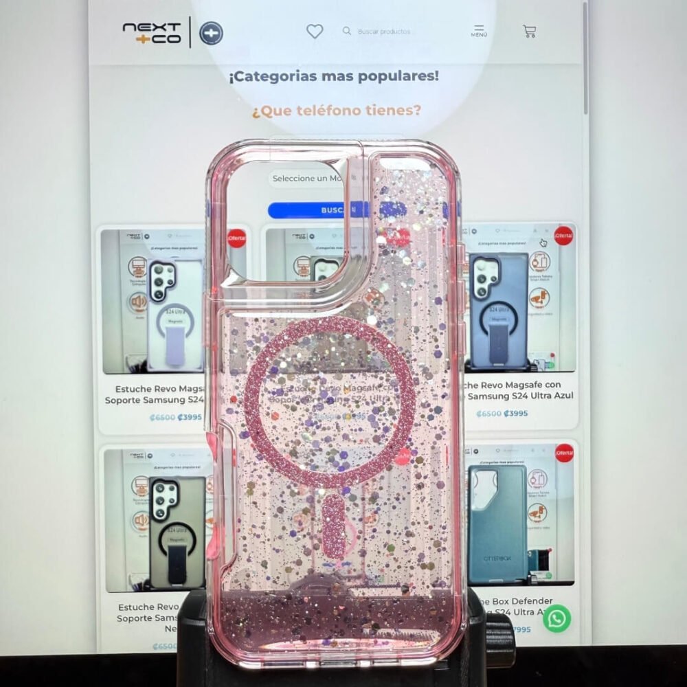 Estuche SOM Escarcha MagSafe Iphone 16 Pro Rosa