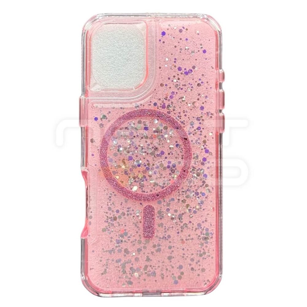 Estuche SOM Escarcha MagSafe Iphone 16 Plus Rosa