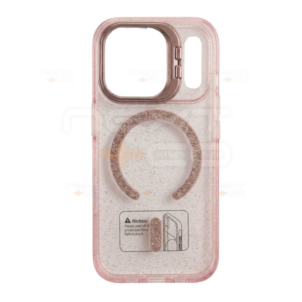 Estuche MagSafe Escarchado Bracket Iphone 17 Pro Rosa