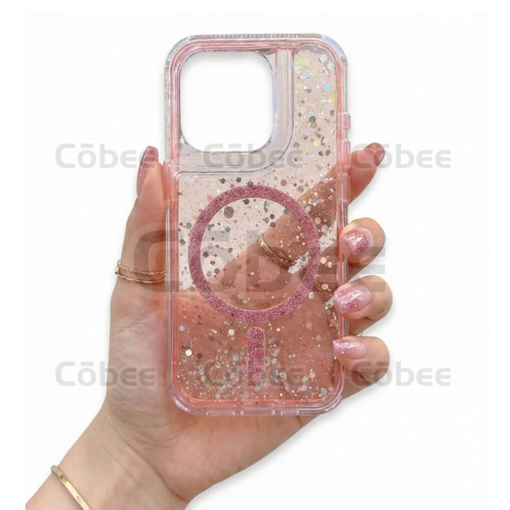 Estuche SOM Escarcha MagSafe Iphone 14 Pro Rosa