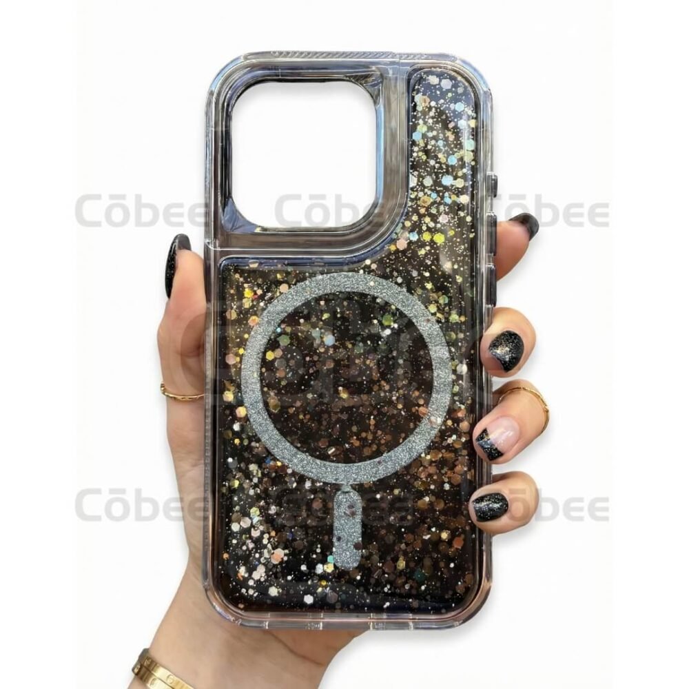 Estuche SOM Escarcha MagSafe Iphone 15 Pro Negro