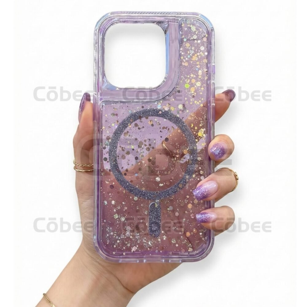 Estuche SOM Escarcha MagSafe Iphone 15 Pro Morado