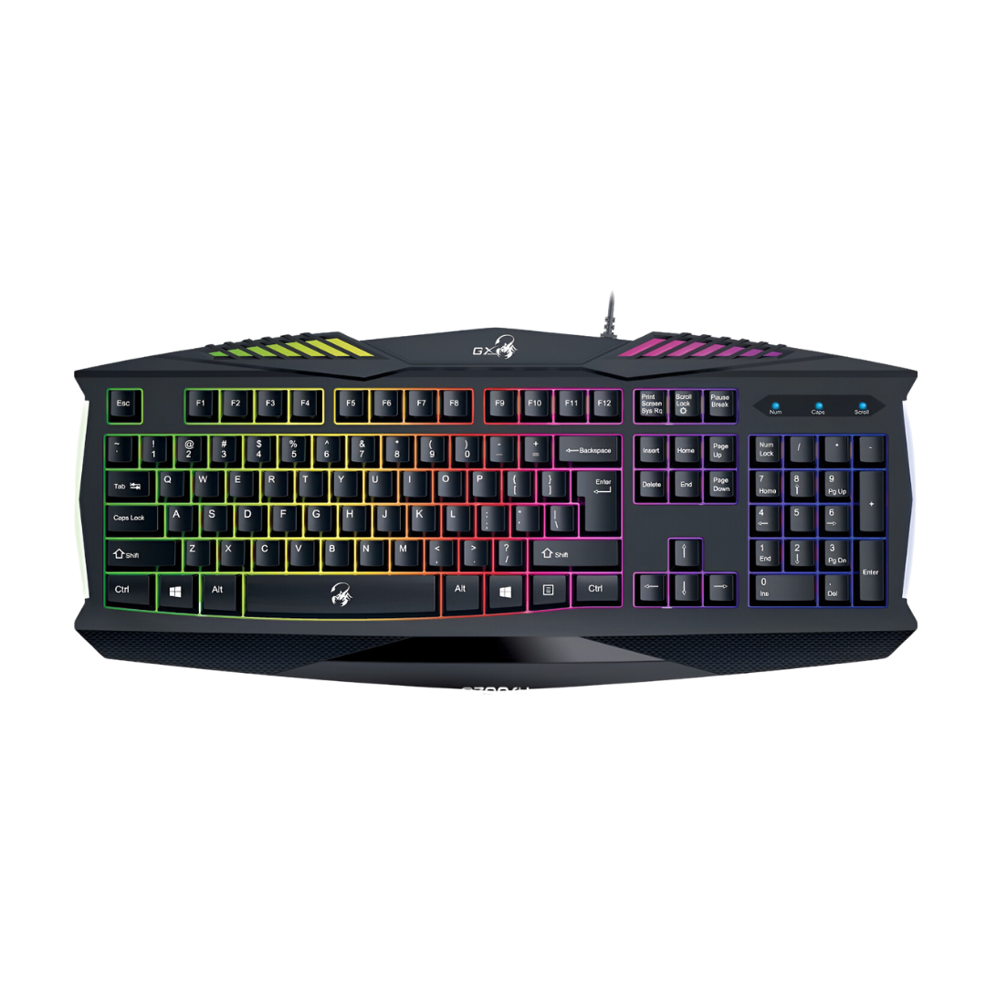 TECLADO GAMING RGB GENIUS SCORPION K220 MEMBRANA ALAMBRICO ESPAÑOL 31310475101 NEGRO
