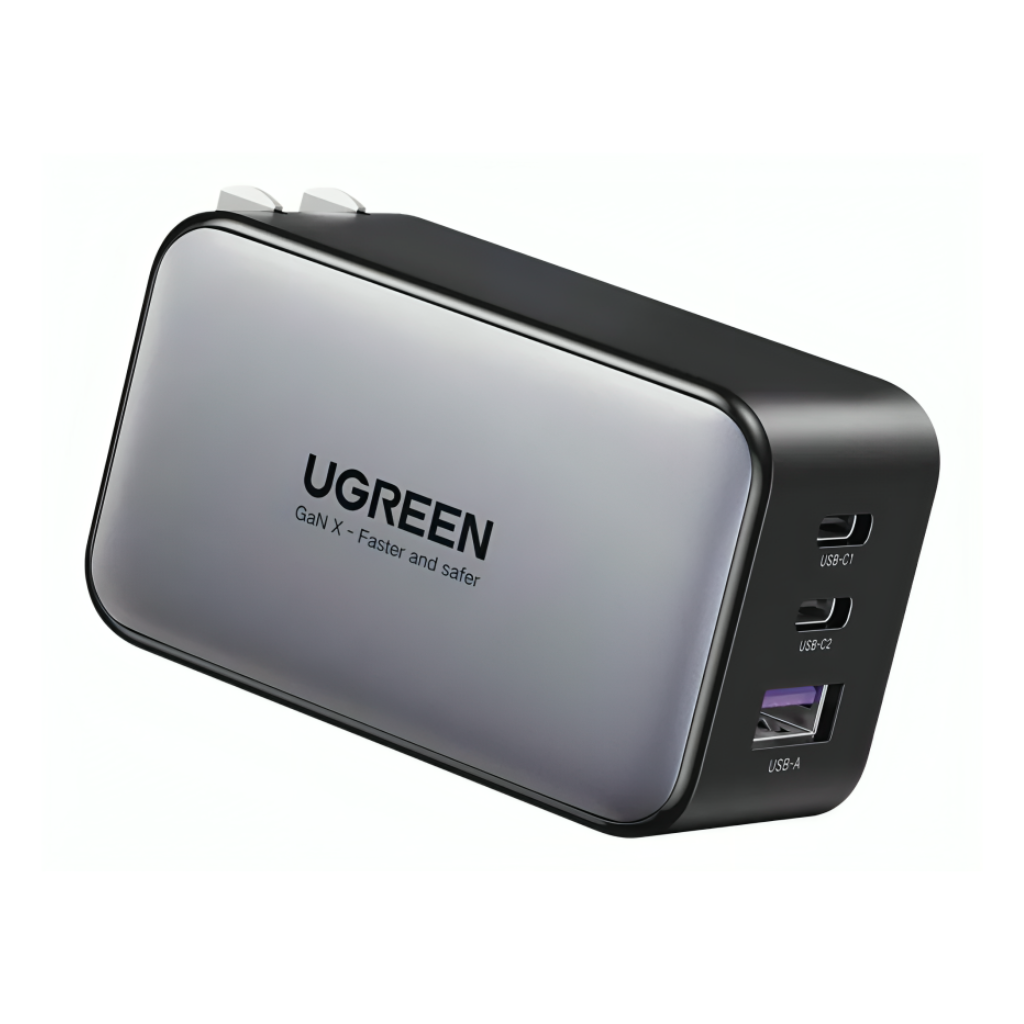Cargador Ugreen CD244 2 Puertos USB-C Y 1 Puerto USB-A carga rapida 65W 10334 Gris/Negro