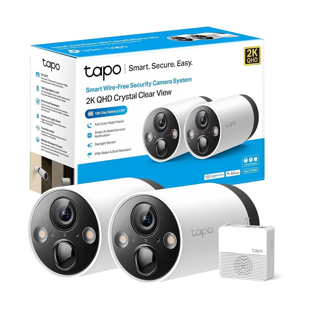 Cámara de Vigilancia inteligente WiFi exteriores Tapo C420S2 doble con bateria
