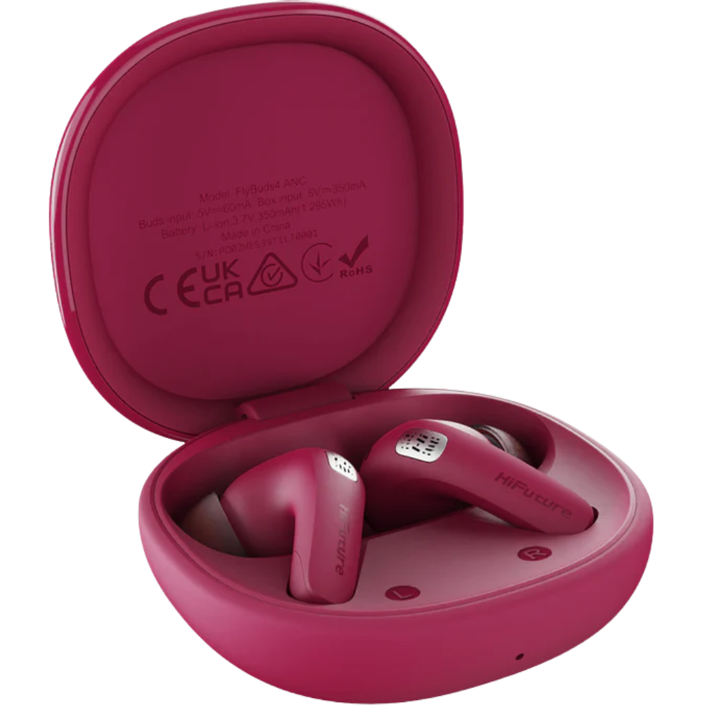 Audifono Hifuture Flybuds4 ANC Inalámbrico Bluetooth Con Cancelacion De Sonido Fucsia