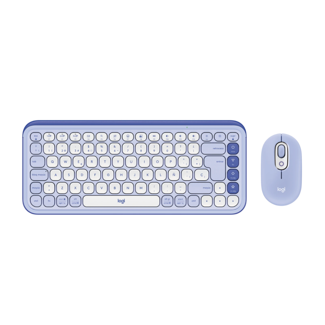 TECLADO Y MOUSE LOGITECH POP COMBO INALAMBRICO BLUETOOTH ESPAÑOL 920-013054 LILA
