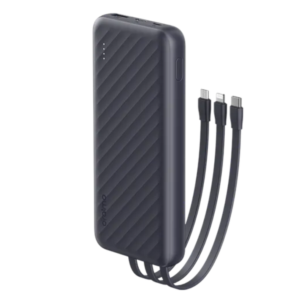 Bateria Emergencia Oraimo Slice Link Pro 10000Mah Con 3 Cables Incorporados OPB-P7101 Gris